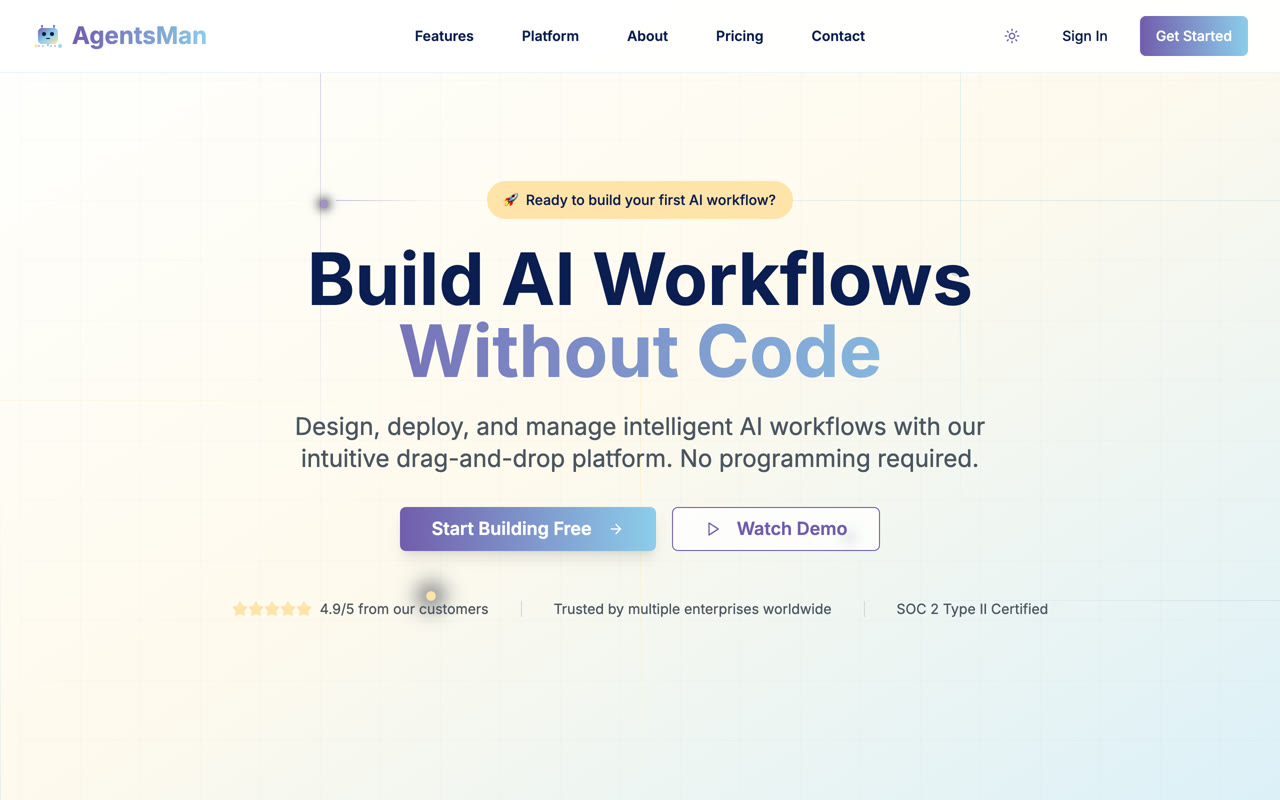 Agent workflow builder: build AI workflows without code