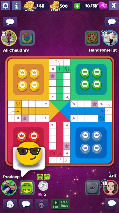 A Ludo STAR game in progress
